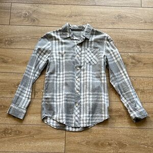 NWOT Arizona Jean Co Gray & White Plaid Boy’s Shirt Size 10 - 12 Medium